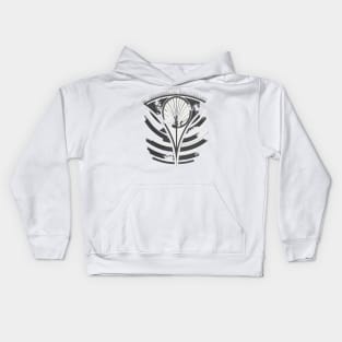 Abstract Art Black and White Dandelion Kids Hoodie